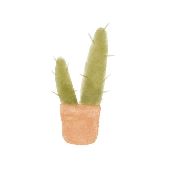 Watercolor Cactus II