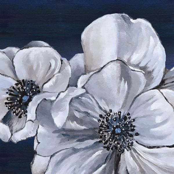 Blue and White Floral I