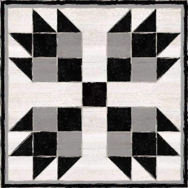 Black  and White Quilt Block VII