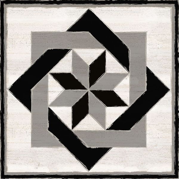 Black  and White Quilt Block XII