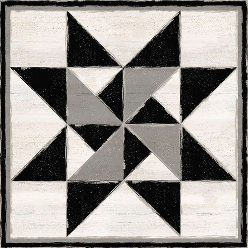 Black  and White Quilt Block XIV