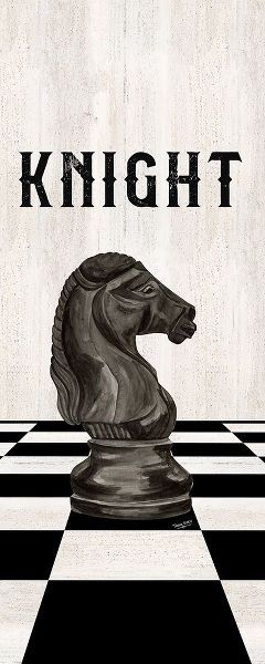 Rather be Playing Chess Pieces black panel III-Knight