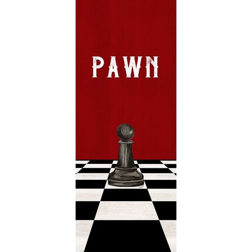 Rather be Playing Chess Pieces black on red panel I-Pawn