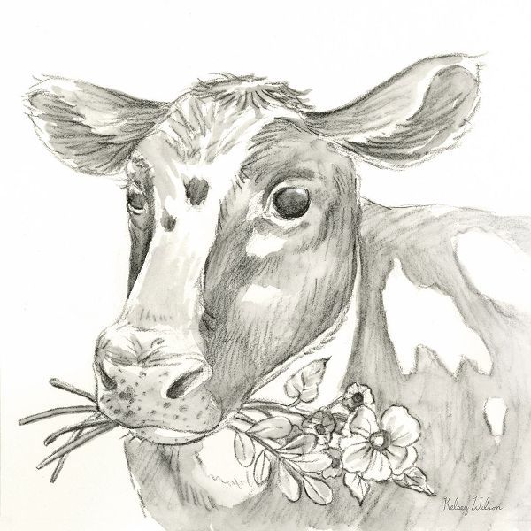 Watercolor  Pencil Farm II-Cow