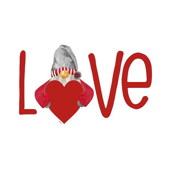 Valentine  Gnomes on white III-Love