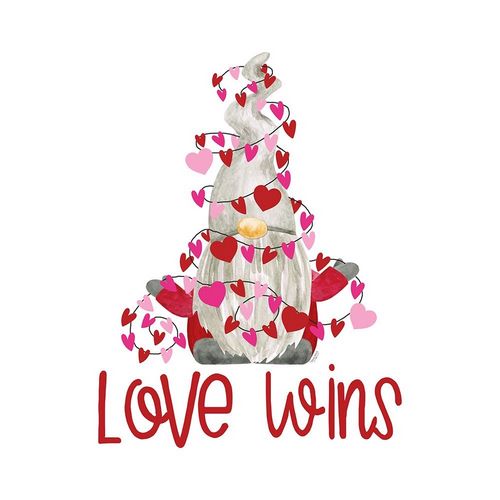 Valentine  Gnomes on white VII-Love Wins