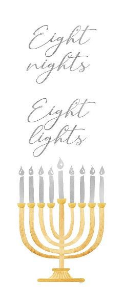 Reed, Tara 아티스트의 Hanukkah Lights vertical I-8 Nights 8 Lights 작품