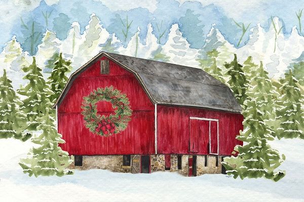 Reed, Tara 아티스트의 Christmas Barn landscape I 작품