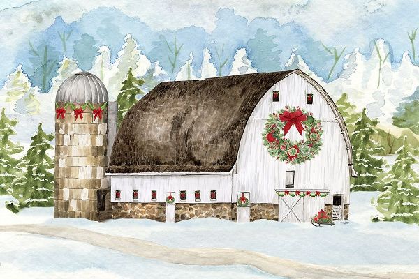 Reed, Tara 아티스트의 Christmas Barn landscape II 작품