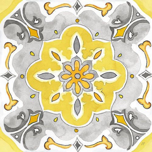 Coulter, Cynthia 아티스트의 Jewel Medallion yellow gray III 작품