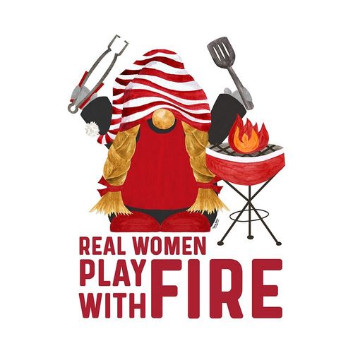 Reed, Tara 아티스트의 Gnome Grill Masters sentiment V-Play with Fire 작품