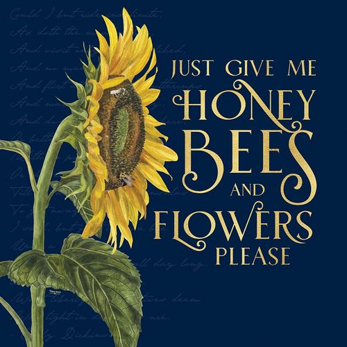 Reed, Tara 아티스트의 Honey Bees And Flowers Please on blue I-Give me Honey Bees작품입니다.