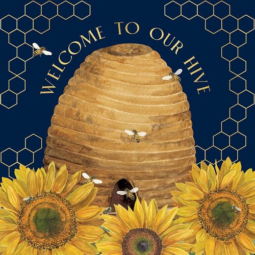 Reed, Tara 아티스트의 Honey Bees And Flowers Please on blue III-Welcome작품입니다.