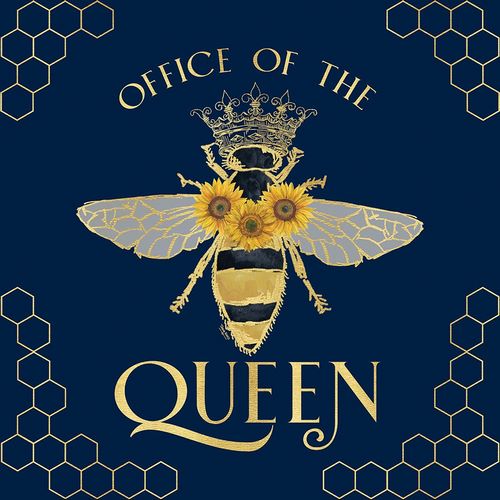 Reed, Tara 아티스트의 Honey Bees And Flowers Please on blue IV-The Queen작품입니다.