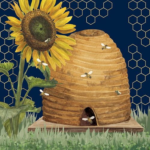Reed, Tara 아티스트의 Honey Bees And Flowers Please on blue VIII작품입니다.