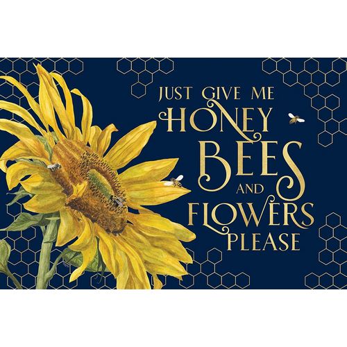 Reed, Tara 아티스트의 Honey Bees And Flowers Please landscape on blue III-Give me Honey Bees작품입니다.