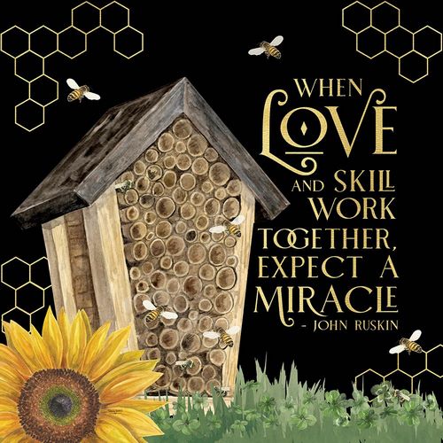 Reed, Tara 아티스트의 Honey Bees And Flowers Please on black V-Love and Skill작품입니다.