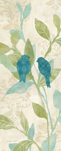 Love Bird Patterns Turquoise Panel II