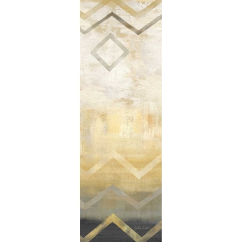 Abstract Waves Black-Gold Panel I