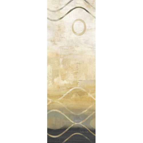 Abstract Waves Black-Gold Panel II