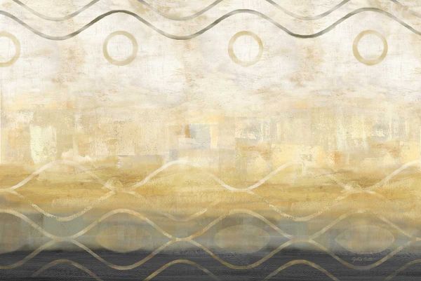 Abstract Waves Black-Gold Landscape
