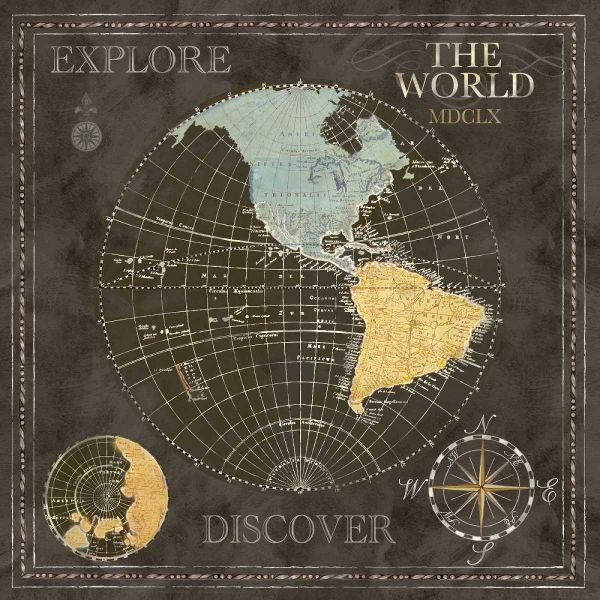 Old World Journey Map Black I