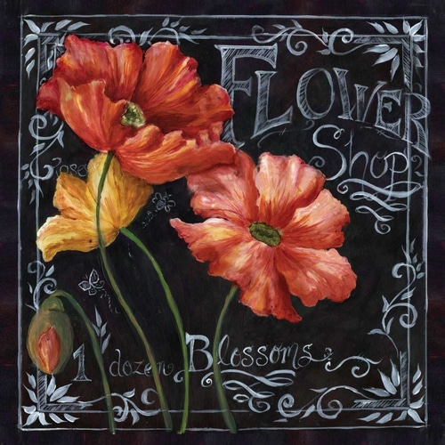 Flowers in Bloom Chalkboard I