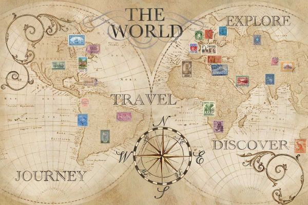 Old World Journey Map Stamps