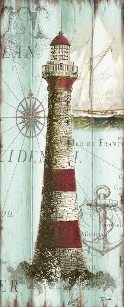 Antique La Mer Lighthouse Panel I