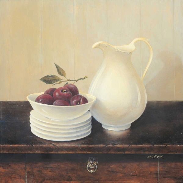 Creamware with Plums