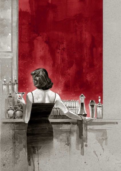 Evening Lounge Red Study
