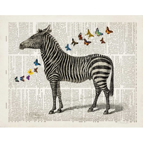 Zebra and Butterflies