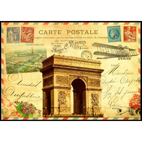 Vintage Paris Postcard Arc de Triomphe