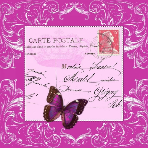 Butterfly Carte Postale Pink