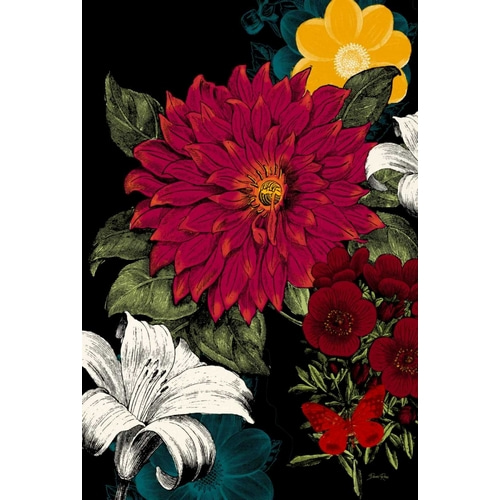 Vibrant Florals Black 1