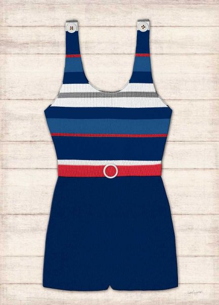Vintage Swim Suit - Blue and Red 2