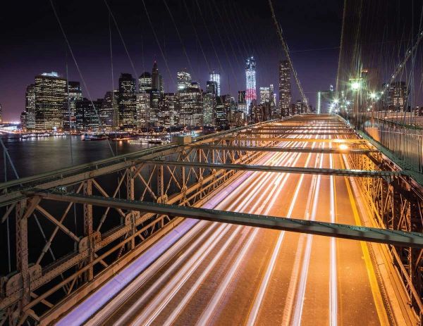 Light Trails-Brooklyn Bridge-New York