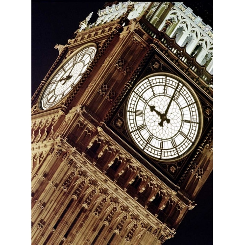 Low angle view of big ben at night, Parliament, England