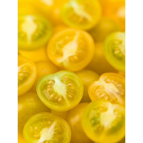 Top view of yellow tomatoes