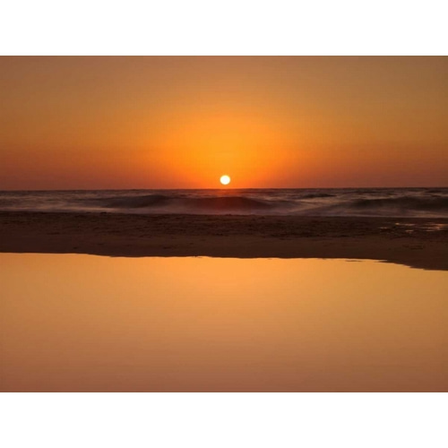 Suntset reflection in water, Palmachim Beach, Israel