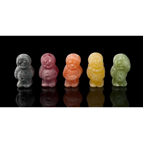 Jelly babies sweets in a row