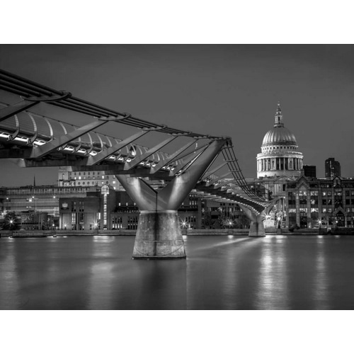 The Millennium bridge and St Pauls cathedral in London, UK