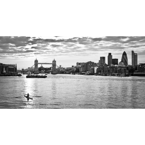 London skyline over river Thames