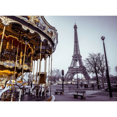 Carousel with the Eiffel tower in the background