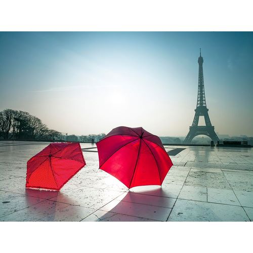 Umbrellas and Eiffel tower