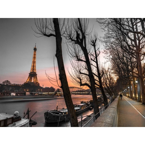 Frank, Assaf 아티스트의 Row of trees, the river Seine and the Eiffel tower at dusk작품입니다.