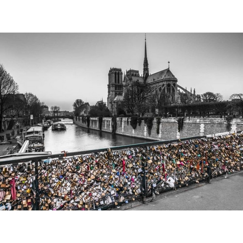 Pont des Arts bridge with love padlocks, Paris