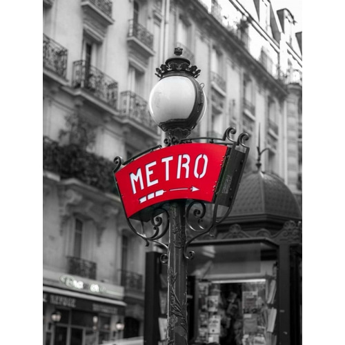 Metro sign post, Montmarte, Paris
