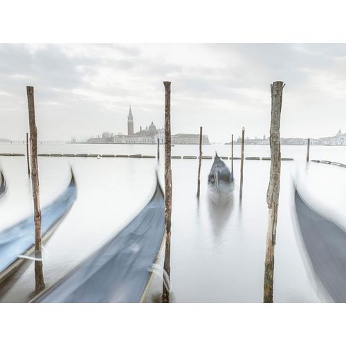 Gondolas in lagoon-Venice