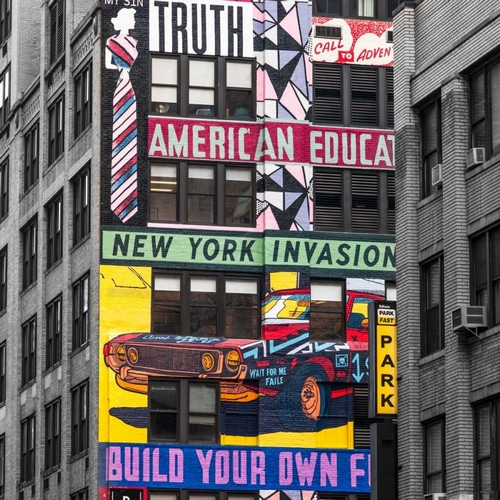 Advertisements on building exterior, New York